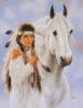 Схема вышивки «Индейская девушка и белый конь»
