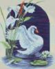 Схема вышивки «Белый лебедь в цветах»