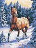 Схема вышивки «Лошадь в зимнем лесу»