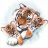 Схема вышивки «Два тигренка с мамой»