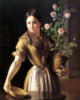 Схема вышивки «Девушка с горшком роз»