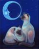 Схема вышивки «Кошки при луне»