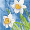 Схема вышивки «White Flowers on Blue»