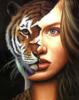 Схема вышивки «Портрет девушки тигрицы»