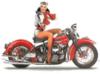 Схема вышивки «Ретро девушка на мотоцикле»