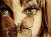 Схема вышивки «Портрет девушки с бабочкой»