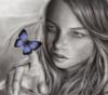Схема вышивки «Портрет девушки с бабочкой»