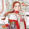 Схема вышивки «Девушка с яблоком»