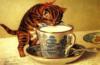 Схема вышивки «Котёнок и чашка чая»