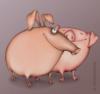 Схема вышивки «Влюбленные свинки»