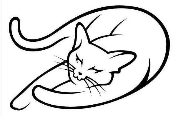 Схема силуэт кошки Схема силуэт кошки