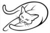 Схема вышивки «Силуэт спящей кошки»