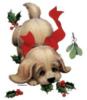 Схема вышивки «Собачка и Рождество»