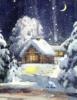 Зимний пейзаж с домиком: оригинал