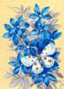 Голубые цветы и бабочка: оригинал