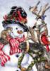 Схема вышивки «Весёлый снеговик и звери»