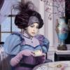 Схема вышивки «Девушка и чашка чая»