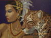 Схема вышивки «Девушка и леопард»