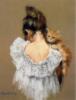 Схема вышивки «Девушка с котенком»