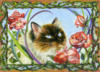 Схема вышивки «кошки и цветы»