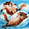 Схема вышивки «Коты на подушках»