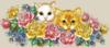 Схема вышивки «Кошки в цветах»