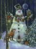 Схема вышивки «Снеговик и лесные звери»