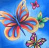 Схема вышивки «Butterflies on Blue»