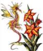 Схема вышивки «Маленький дракон и цветы»