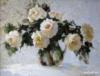 Белые розы маслом: оригинал