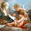 Схема вышивки «Ангелочки и урок рисования»
