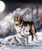 Схема вышивки «Волчья любовь при луне»