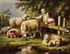 Схема вышивки «Дети с овечками»