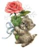 Схема вышивки «Котенок с розой»