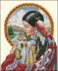 Схема вышивки «Девушка и волчонок»