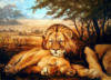 Схема вышивки «Львы на отдыхе»