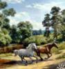 Схема вышивки «Пейзаж с парой лошадей»