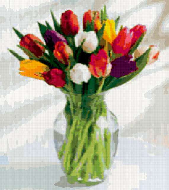 тюльпаны в вазе 
