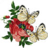 Схема вышивки «Роза и бабочки»
