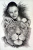Схема вышивки «Девушка с леопардом»