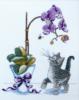 Схема вышивки «Котёнок и орхидея»
