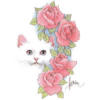 Схема вышивки «Кошечка и розы»