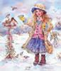 Схема вышивки «Девочка у зимней кормушки»