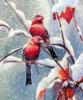 Схема вышивки «Птички невелички и зима»