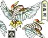 Схема вышивки «Птички и иероглифы»