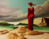Схема вышивки «Дама в красном на берегу»