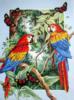 Схема вышивки «Пара попугаев на ветке»
