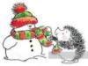 Схема вышивки «Ёжик и снеговик»