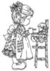 Схема вышивки «Девочка и кукла»