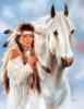 Схема вышивки «Индейская женщина с лошадью»